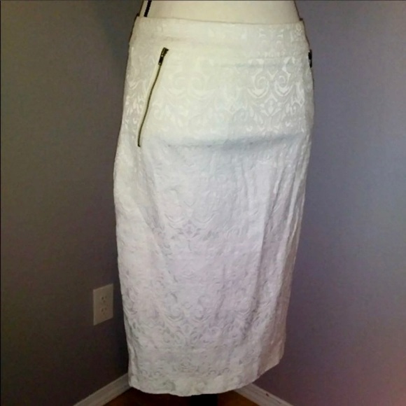 Nordstrom DE Collection white double zip pencil skirt - Picture 3 of 8